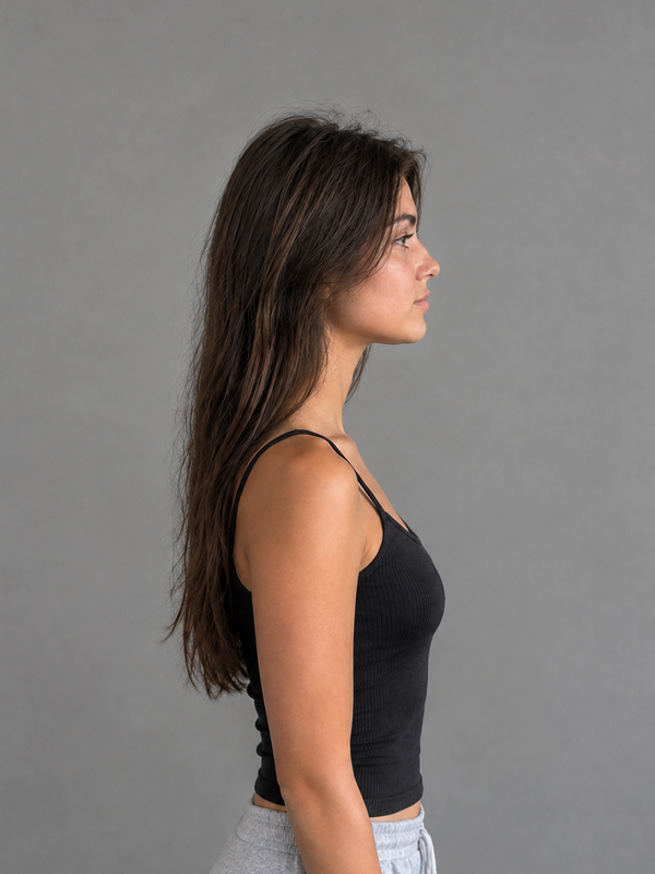 After: aligned neck posture